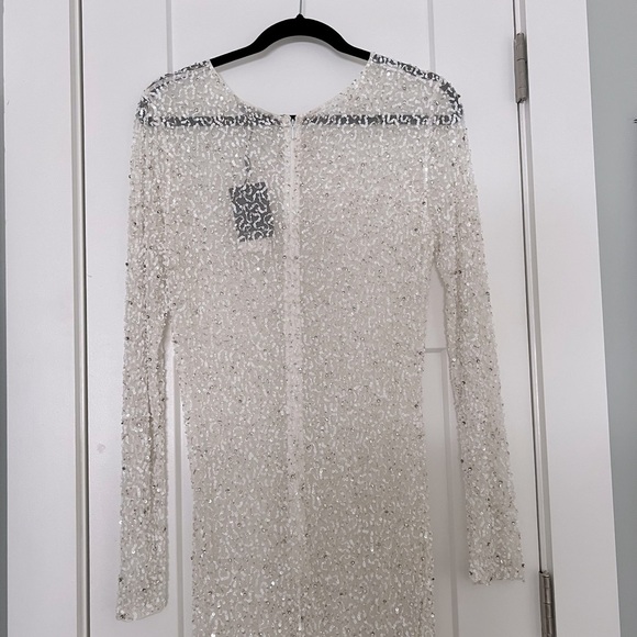 Retrofete Heidi Handmade Sequin Sheer Maxi Dress White NEW with tags - Picture 6 of 11